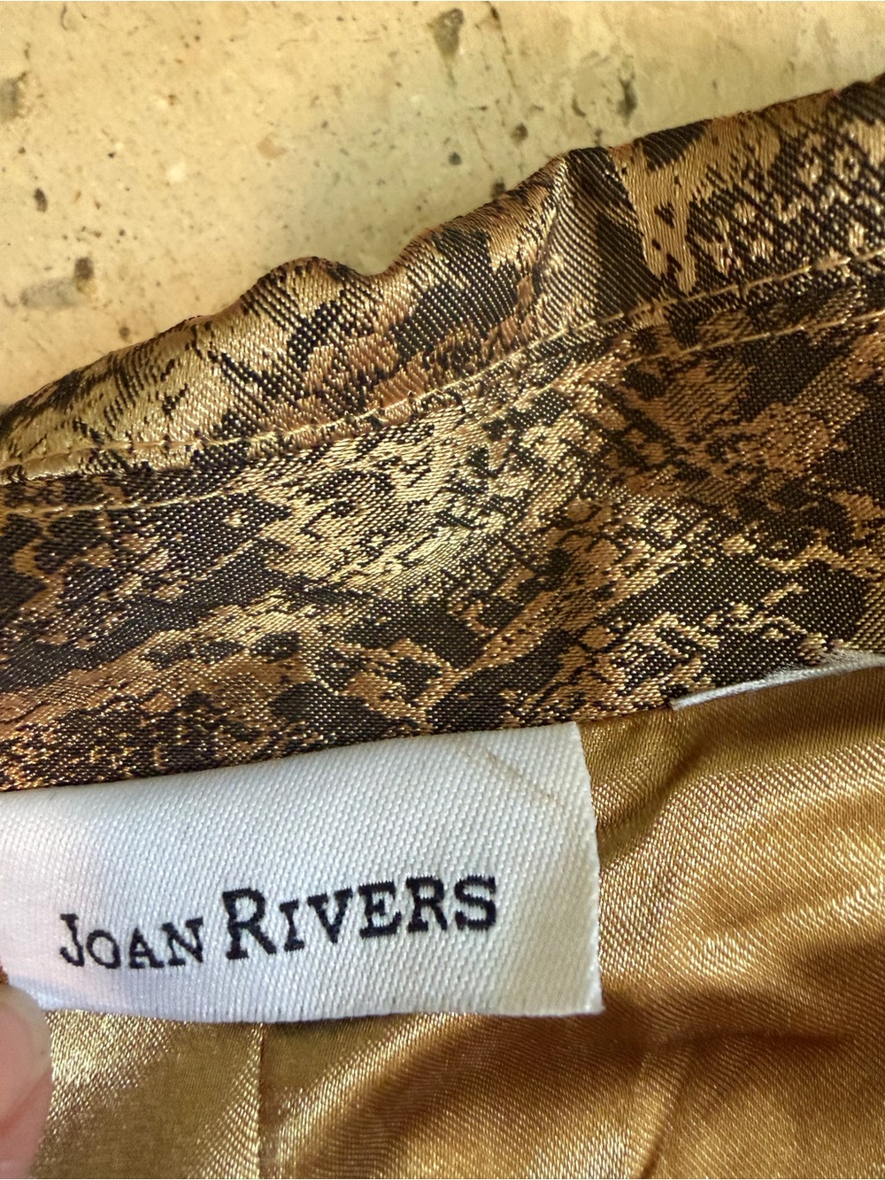 Joan Rivers QVC Vintage Y2K Gold and Black Shimmery Snakeskin Blazer XL - Picture 9 of 9